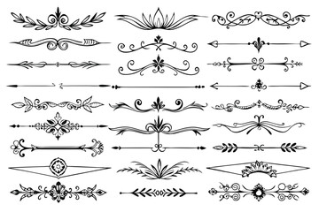 Hand-Drawn Ornamental Borders and Arrows