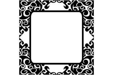Frame border decorative ornament design with a swirl theme