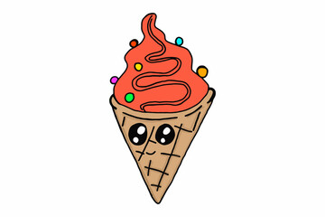 Cute Characters A Ice Cream Cone