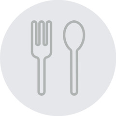 Disposable cutlery Vector Line Grey Circle Grey