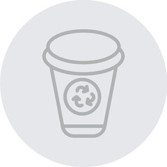 Plantbased packaging Vector Line Grey Circle Grey