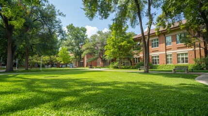 Brick Building on a College Campus.