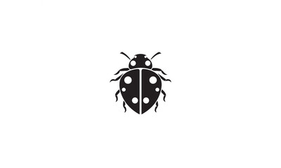 lady bug black vector logo template on white background