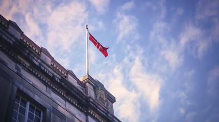Danish Flag Flying High.