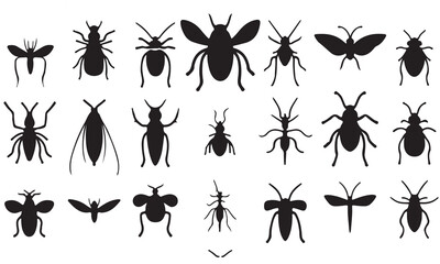 insect logo design black simple line art on white background