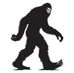 Bigfoot silhouette vector art.