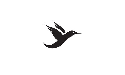 Fototapeta premium bird logo design black simple flat icon on white background