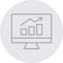 Market Analysis Vector Line Grey Circle Grey