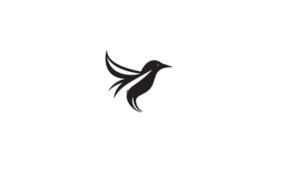bird logo design black simple flat icon on white background