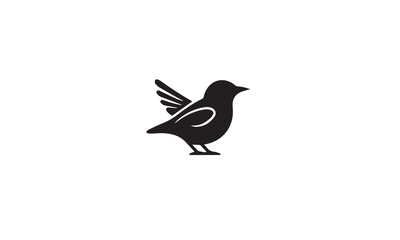 bird logo design black simple flat icon on white background
