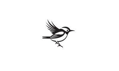 bird logo design black simple flat icon on white background