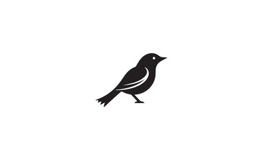 bird logo design black simple flat icon on white background