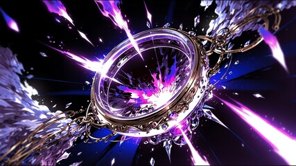 purple explosion power energy concept background anime cartoon illustration design