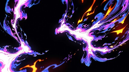 purple flames fire energy burning background anime cartoon illustration design