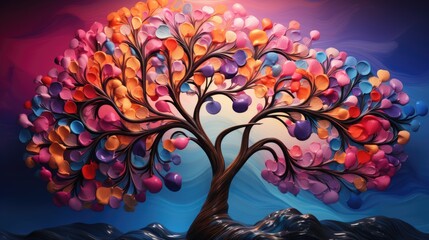 a colorful painting of flowers and branches with the word  spring  on the bottom.