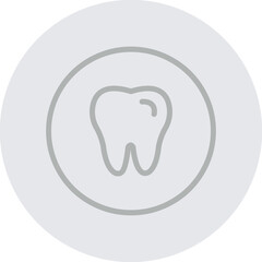 Tooth Vector Line Grey Circle Grey