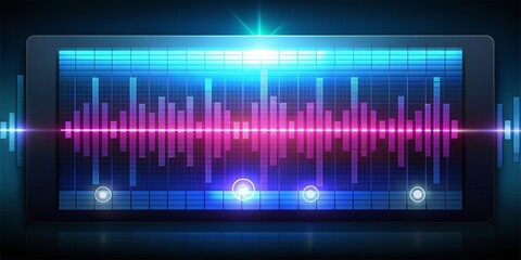 Music player interface with visual rhythms syncing to beat of music playing , music, player, interface, visual, rhythms, sync