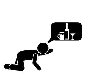 No Alkohol sign and a caution.