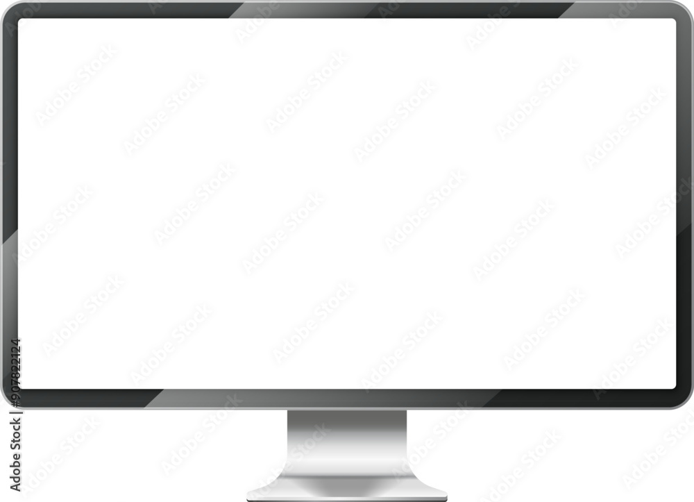 Poster display mockup. blank computer monitor screen frame
