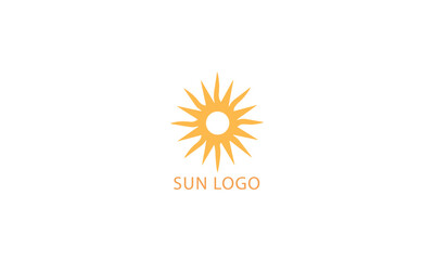 sun logo design black simple flat icon on white background