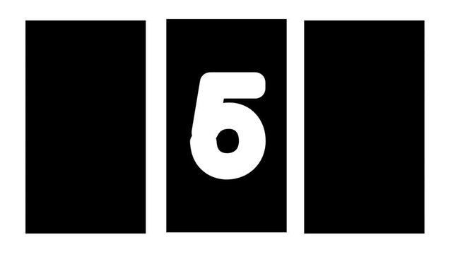 Three black boxes on run the number 1 to 9, on white background 