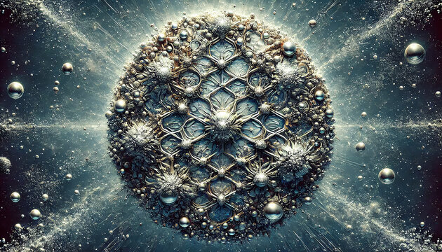 Close-up texture photo of hassium surface taken directly from above with light reflections and shadows