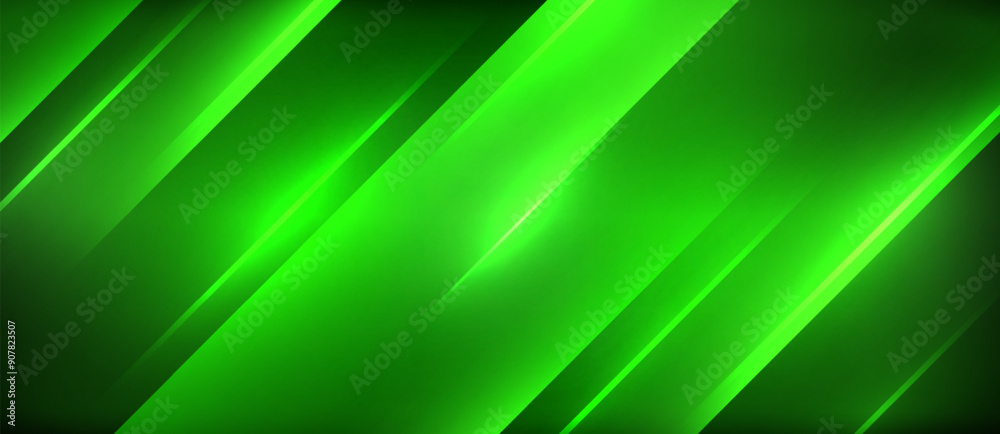 Poster neon dynamic diagonal light rays background. techno digital geometric concept design for wallpaper, 