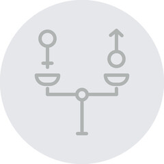 Gender Equality Vector Line Grey Circle Grey