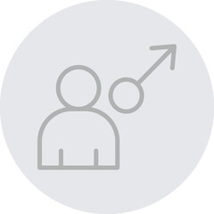 Male Vector Line Grey Circle Grey