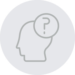 Thinking Vector Line Grey Circle Grey