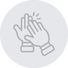 Obraz premium Applause Vector Line Grey Circle Grey