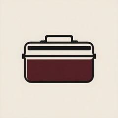  Minimalist 2D Toolbox Design in Black and Maroon, Featuring a Clean Front View
