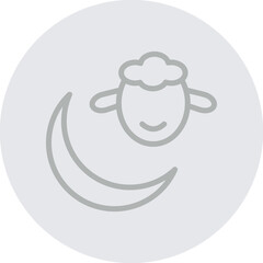 Eid Al Adha Vector Line Grey Circle Grey