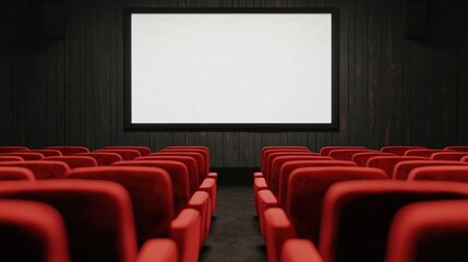 Fototapeta premium Retro theater with red velvet seats, old projector, and classic posters, [retro theater], [nostalgia]