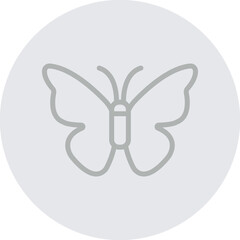 Butterfly Vector Line Grey Circle Grey