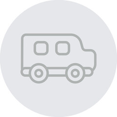 Van Vector Line Grey Circle Grey
