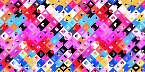 Ditzy pixel abstract rainbow seamless border pattern backdrop. Modern playful variegated repeating graphic design for kids, textile and home decor trim edge. 