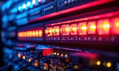 Fiber optic cable internet with big database servers connection line