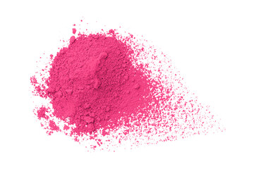 Pink powder isolated on transparent background.
