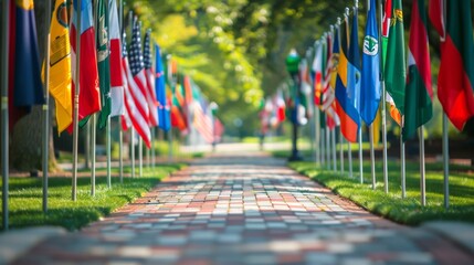 Pathway of International Flags.