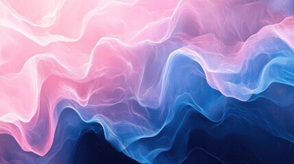 Fototapeta premium Fluid abstract background featuring sound waves in pink and blue tones, emphasizing movement and rhythm