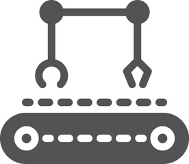 Conveyor black icon. Automatic production assembly line