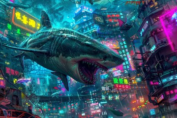 Shark Attack on Neon City