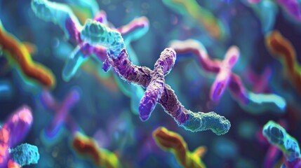 Obraz premium A scientific illustration of chromosomes, labeled with precision and accuracy, showcasing the intricate details of their structure.