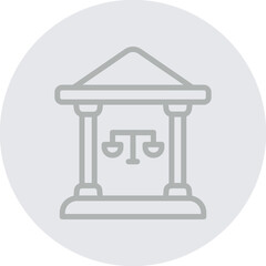 Court Vector Line Grey Circle Grey