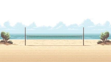 Fototapeta premium A volleyball court in a pixel art style