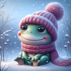Winter Wonderland: A Cozy animal in Snowy Serenity