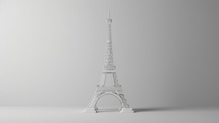 The Eiffel Tower rendered in a minimalist style, its simple lines conveying its elegance