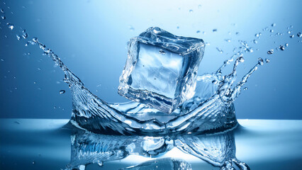 ice cubes in water