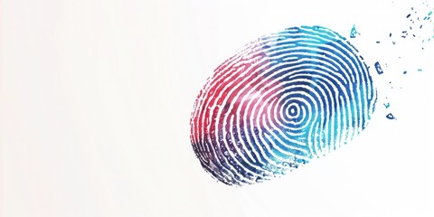 In the Palm of Security: A Colorful Gradient Fingerprint Illustration.